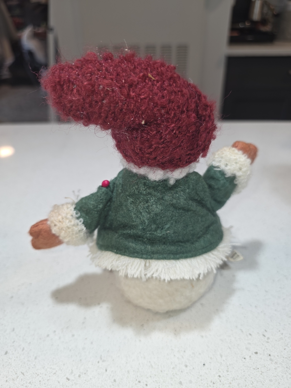 Handmade Holiday Gnome Figurine - Green Coat & Red Hat - Picture 2 of 3